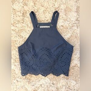 Abercrombie & Fitch Navy Eyelet Tank Top